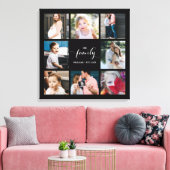 Personalisierte Kalligraphie-Familie 8 FotoCollage Leinwanddruck (Insitu (Wohnzimmer))