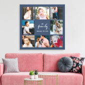 Personalisierte Kalligraphie-Familie 8 FotoCollage Leinwanddruck (Insitu (Wohnzimmer))