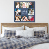 Personalisierte Kalligraphie-Familie 8 FotoCollage Leinwanddruck (Insitu (Schlafzimmer))