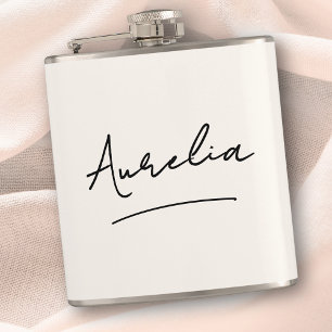 Personalisierte Kalligraphie Name Ivory Bacheloret Flachmann