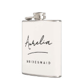 Personalisierte Kalligraphie Name Ivory Bacheloret Flachmann (Links)