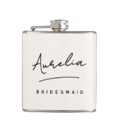 Personalisierte Kalligraphie Name Ivory Bacheloret Flachmann (Vorderseite)