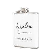 Personalisierte Kalligraphie Name Pink Bachelorett Flachmann (Links)