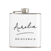 Personalisierte Kalligraphie Name Pink Bachelorett Flachmann (Vorderseite)