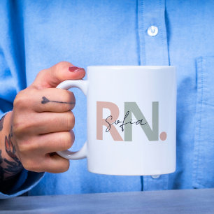 personalisierte Kalligraphie von RN Kaffeetasse