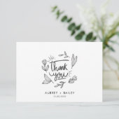 Personalisierte kalligraphische Hochzeit Danke Ver (Stehend Vorderseite)