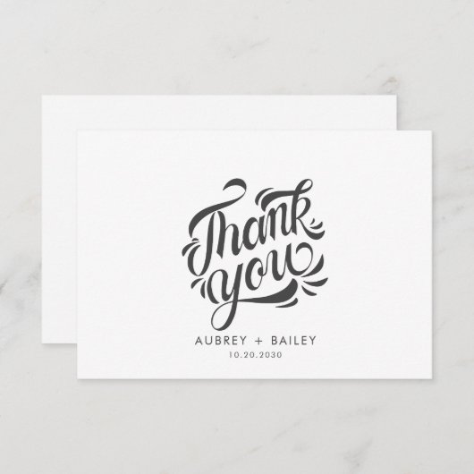 Personalisierte kalligraphische Hochzeit Danke Ver (Vorne/Hinten)