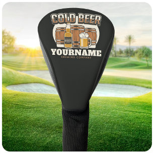 Personalisierte Kaltbier-Eichenfass-Brauerei-Braue Golf Headcover