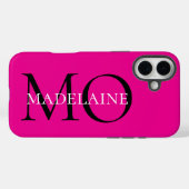 Personalisierte, kaltrosa, fette Monogramm-Initial Case-Mate iPhone Hülle (Rückseite (Horizontal))