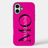 Personalisierte, kaltrosa, fette Monogramm-Initial Case-Mate iPhone Hülle (Rückseite)