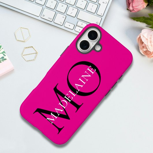 Personalisierte, kaltrosa, fette Monogramm-Initial Case-Mate iPhone Hülle