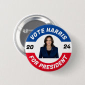 Personalisierte kamala hariss für den Präsidenten Button (Vorne & Hinten)