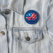 Personalisierte Kamala Harris Blume Amerika Button (Beispiel)
