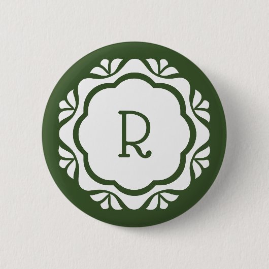Personalisierte Kamm-Muschel-Schneeflocke-Initiale Button (Vorderseite)
