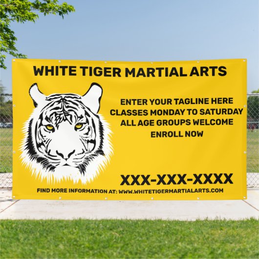 Personalisierte Kampfkunst des Weißen Tigers Banner (Außenbereich)