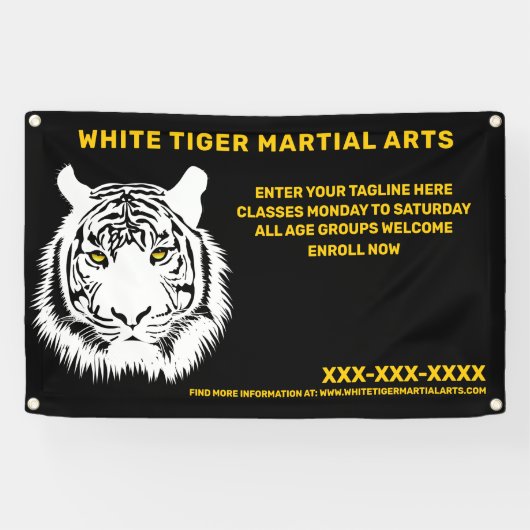 Personalisierte Kampfkunst des Weißen Tigers Banner (Horizontal)
