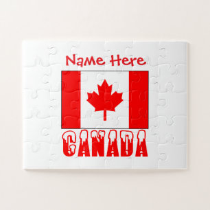 Personalisierte Kanada-Flagge Personalisiertes Ges Puzzle