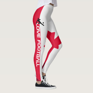 Personalisierte Kanada Liebt Fußball Leggings