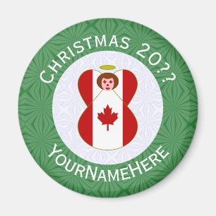 Personalisierte kanadische Engel-Weihnachtsflagge  Magnet