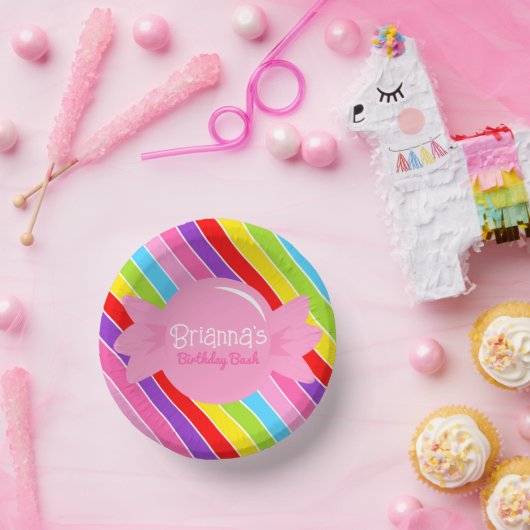 Personalisierte Kandy-Regenbogen-Papierschüsseln Pappteller (Party)
