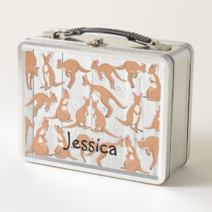 Personalisierte Kangaroo Metal Lunch Box