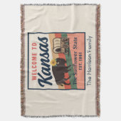 Personalisierte Kansas-Wurfdecke Decke (Vorderseite Vertikal)