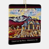 Personalisierte Kapelle am Rock Colorado Weihnacht Keramikornament (Rechts)