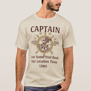 Personalisierte Kapitän-Crew Kapitän-erster T-Shirt