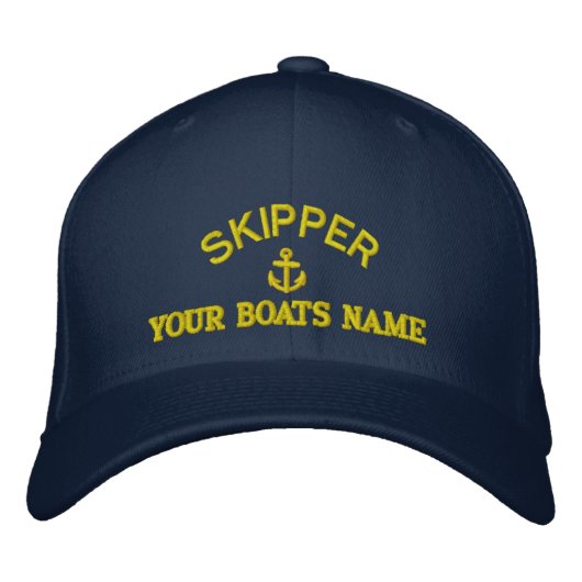 Personalisierte Kapitäne von Segelbooten Bestickte Kappe (Vorderseite)