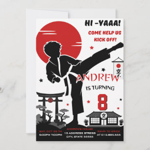 Personalisierte Karate-Geburtstagseinladung für Ju Einladung