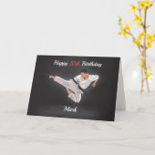 Personalisierte Karate/Tae Kwon Geburtskarte Karte (Gelbe Blume)