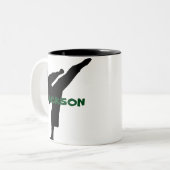 Personalisierte Karate-Tasse Zweifarbige Tasse (Vorderseite Links)