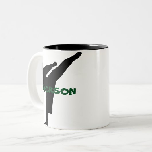 Personalisierte Karate-Tasse Zweifarbige Tasse (Vorderseite Links)