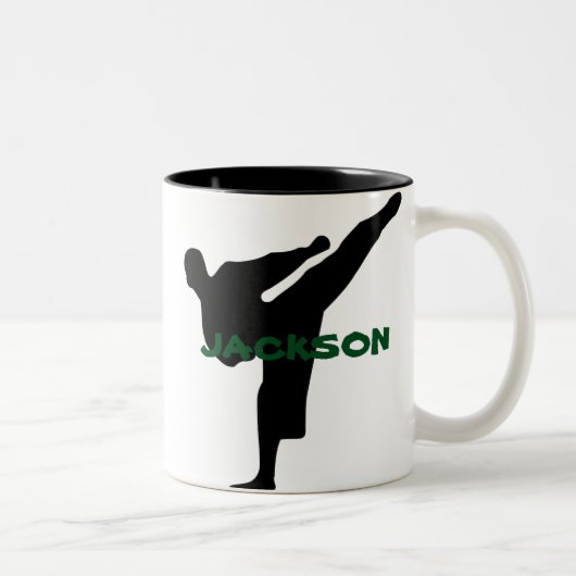 Personalisierte Karate-Tasse Zweifarbige Tasse (Rechts)