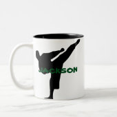 Personalisierte Karate-Tasse Zweifarbige Tasse (Links)