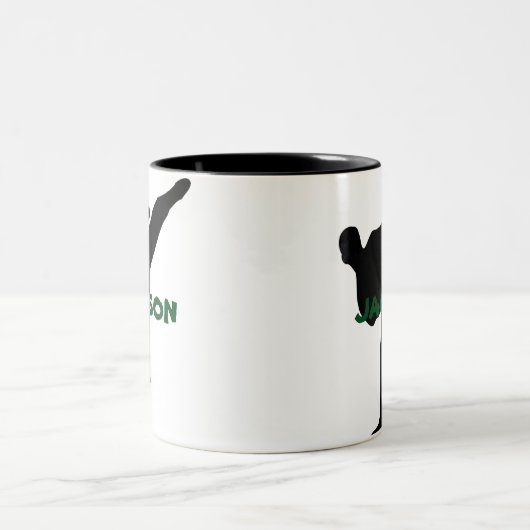 Personalisierte Karate-Tasse Zweifarbige Tasse (Mittel)