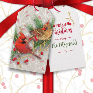 Personalisierte Kardinäle Weihnachtsgeschenke Tags Geschenkanhänger