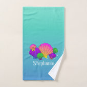 Personalisierte karibische Muscheln mit Blasen Badhandtuch Set (Handtuch)