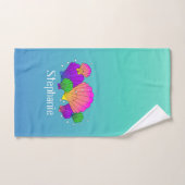 Personalisierte karibische Muscheln mit Blasen Badhandtuch Set (Handtuch)