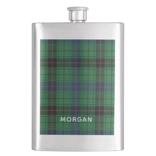 Personalisierte Karierte Davidson Tartan Benutzerd Flachmann (Vorderseite)