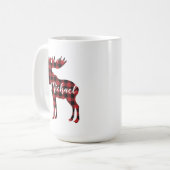 Personalisierte karierte Elch-Kaffee-Tasse Kaffeetasse (Vorderseite Links)