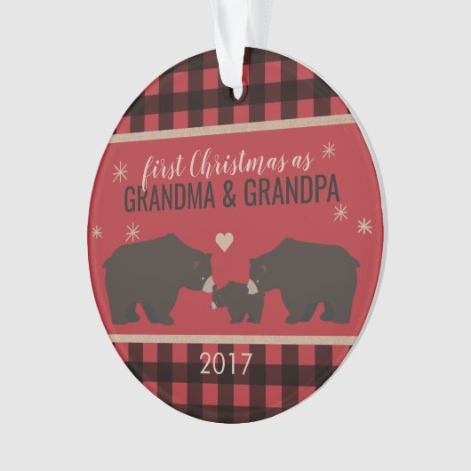 Personalisierte Karierte Grandelmütter-Acrylschmuc Ornament (Vorderseite)