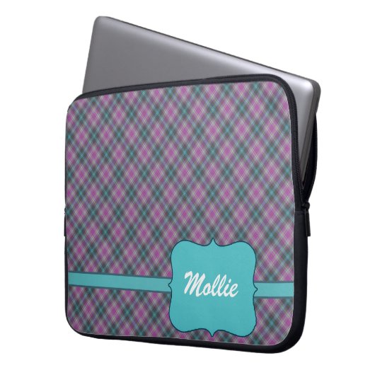 Personalisierte Karierte Ladys, 15 Zoll Laptop-Sie Laptopschutzhülle (Vorderseite Links)