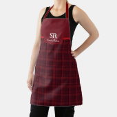 Personalisierte Karierte Monogramm Red Tartan Schü Schürze (InSitu)
