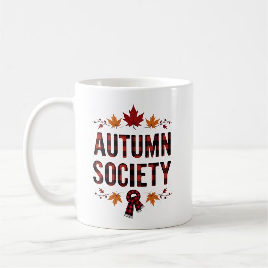 Personalisierte Karierte Schreiben der Herbstgesel Kaffeetasse (Links)