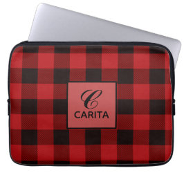 Personalisierte Karierte Tartan Elektronik-Bag Laptopschutzhülle