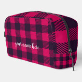 Personalisierte Karierte Toilettenbeutel Waschbeutel (Rechte Ecke)