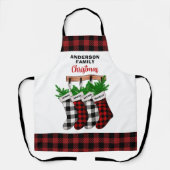 Personalisierte Karierte Weihnachten Schürze (Vorderseite)