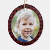 Personalisierte Karierte Weihnachtsfeier Keramik Keramik Ornament (Links)