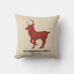Personalisierte Karierte Weihnachtsfeier Kissen